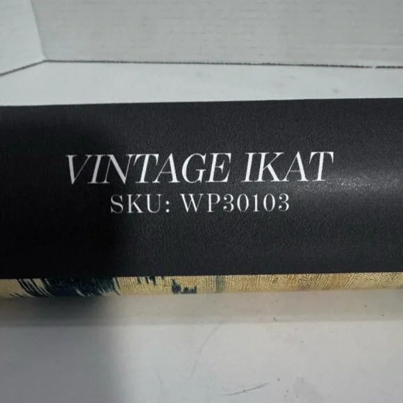 Anthropologie Mind The Gap Vintage Ikat Indigo/Beige Wallpaper